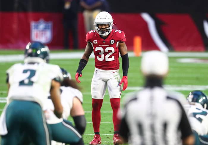 Arizona Cardinals safety Budda Baker (32) against the Philadelphia Eagles at State Farm Stadium.